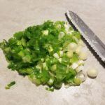 Chopped green onions.
